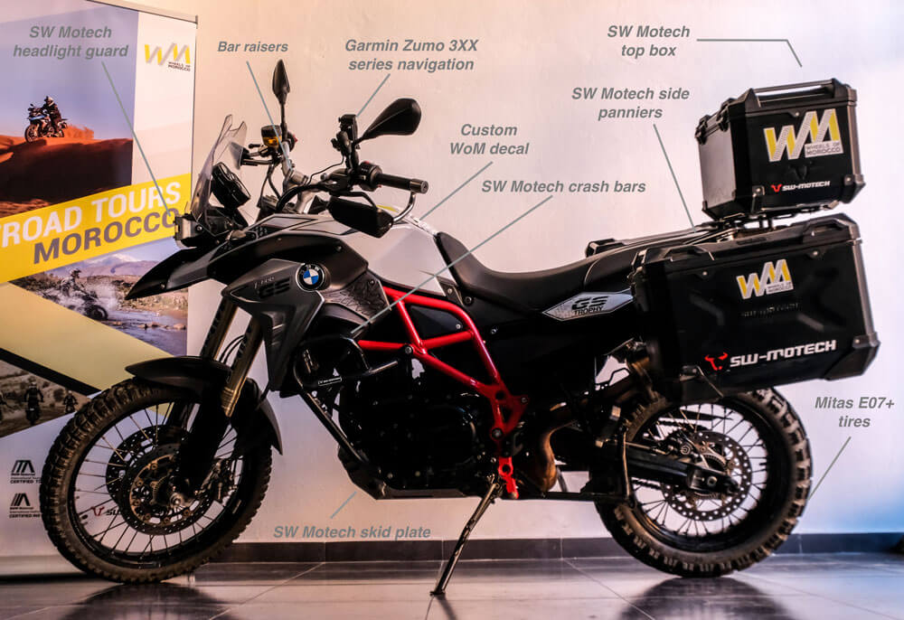 rent BMW F800GS motorcycle in morocco